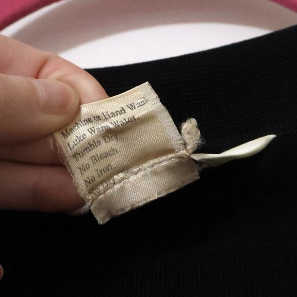 Vintage Misook Black Collared Midi Dress 1X Lagenlook Capsule Wardrobe Office - Picture 4 of 7